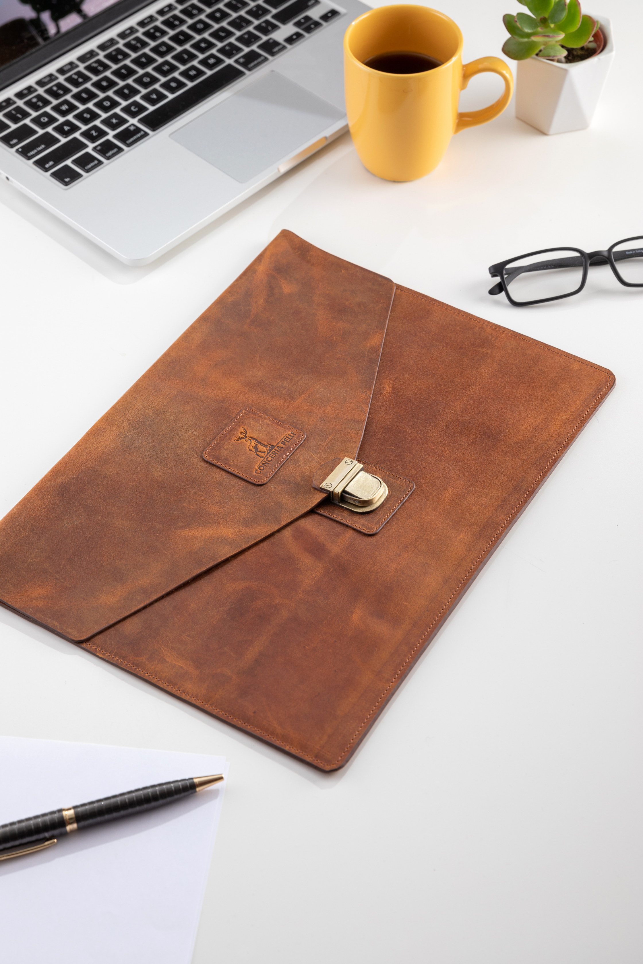 Hakiki Deri MacBook Kılfı Çantası Envelope Case